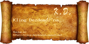 Kling Dezdemóna névjegykártya
