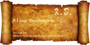 Kling Dezdemóna névjegykártya